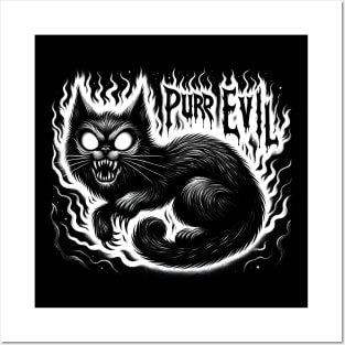 Purr Evil Heavy Metal Satanic Cat Posters and Art